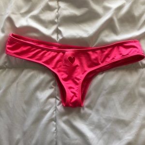 Hot Pink Heart Cut-Out Booty Bikini Bottoms